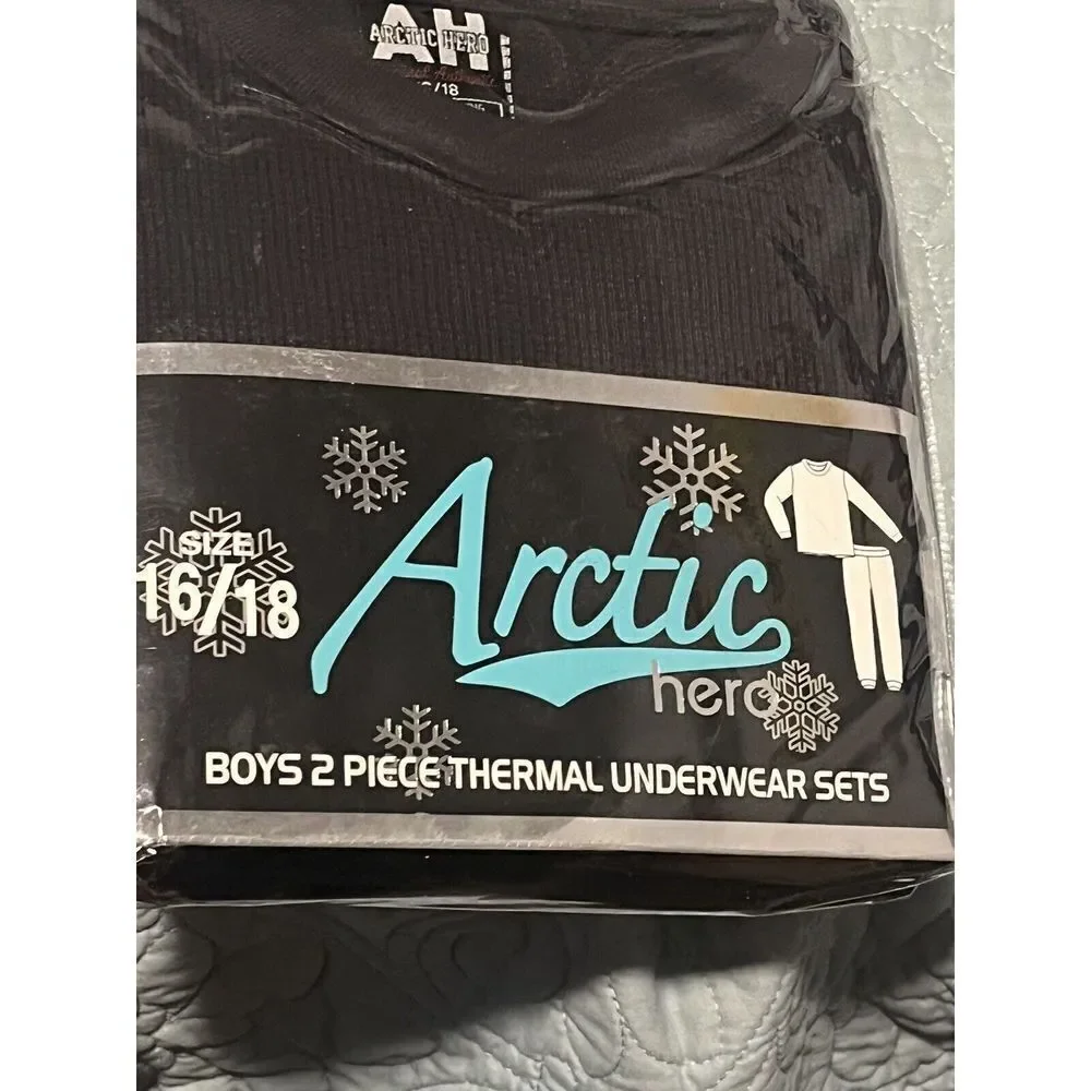 Arctic Hero Boys Waffle Knit Thermal Underwear Set 16 18